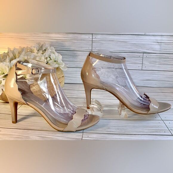 Bandolino Nude Jeepa Open Toe Classic Ankle Strap Stiletto Sandal Heels S:8.5M - Picture 2 of 10
